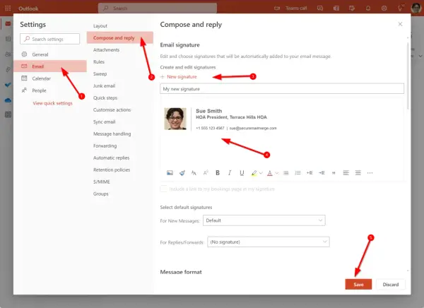 Paramètres Outlook 365 : création d'une signature mail personnalisée pour vos emails.